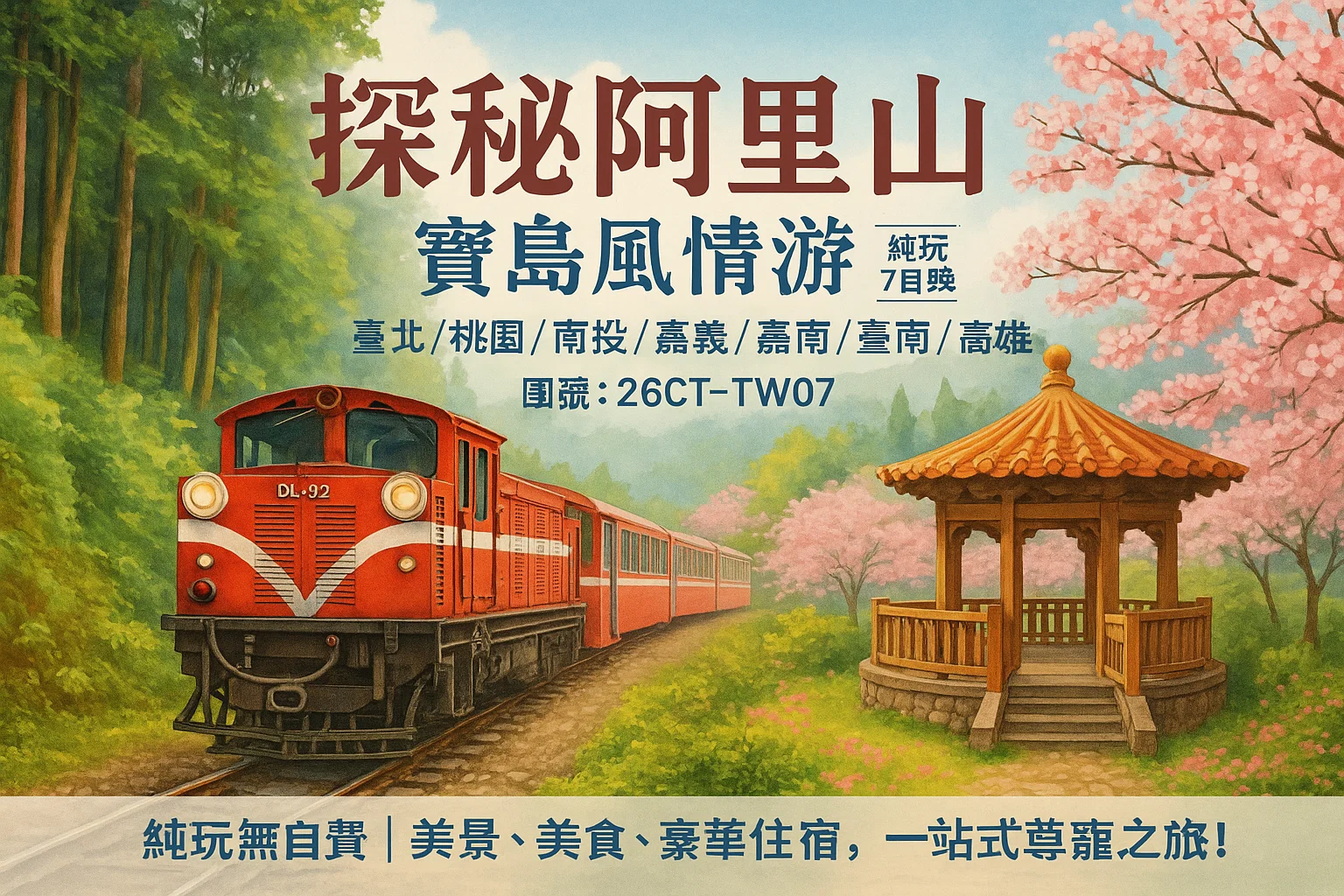 探秘阿里山 宝岛风情 纯玩7日5晚